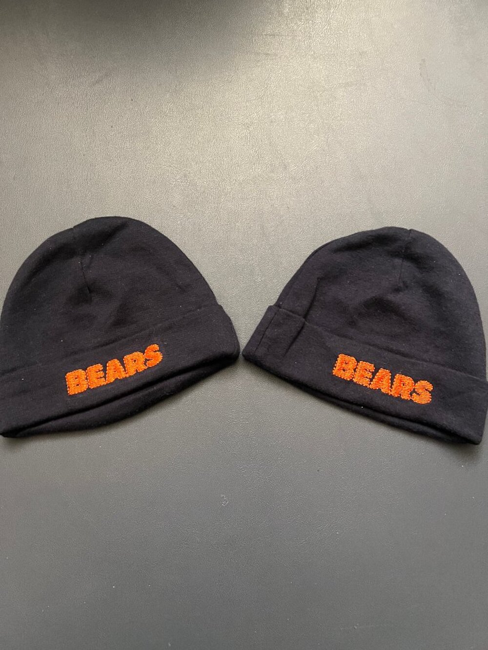 Chicago Bears Infant NFL Beanie Hat Cap Lot of 2 Navy Blue 0-3 Months